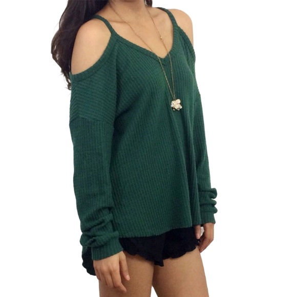 Green Waffle Knit Top - Picture 4 of 10